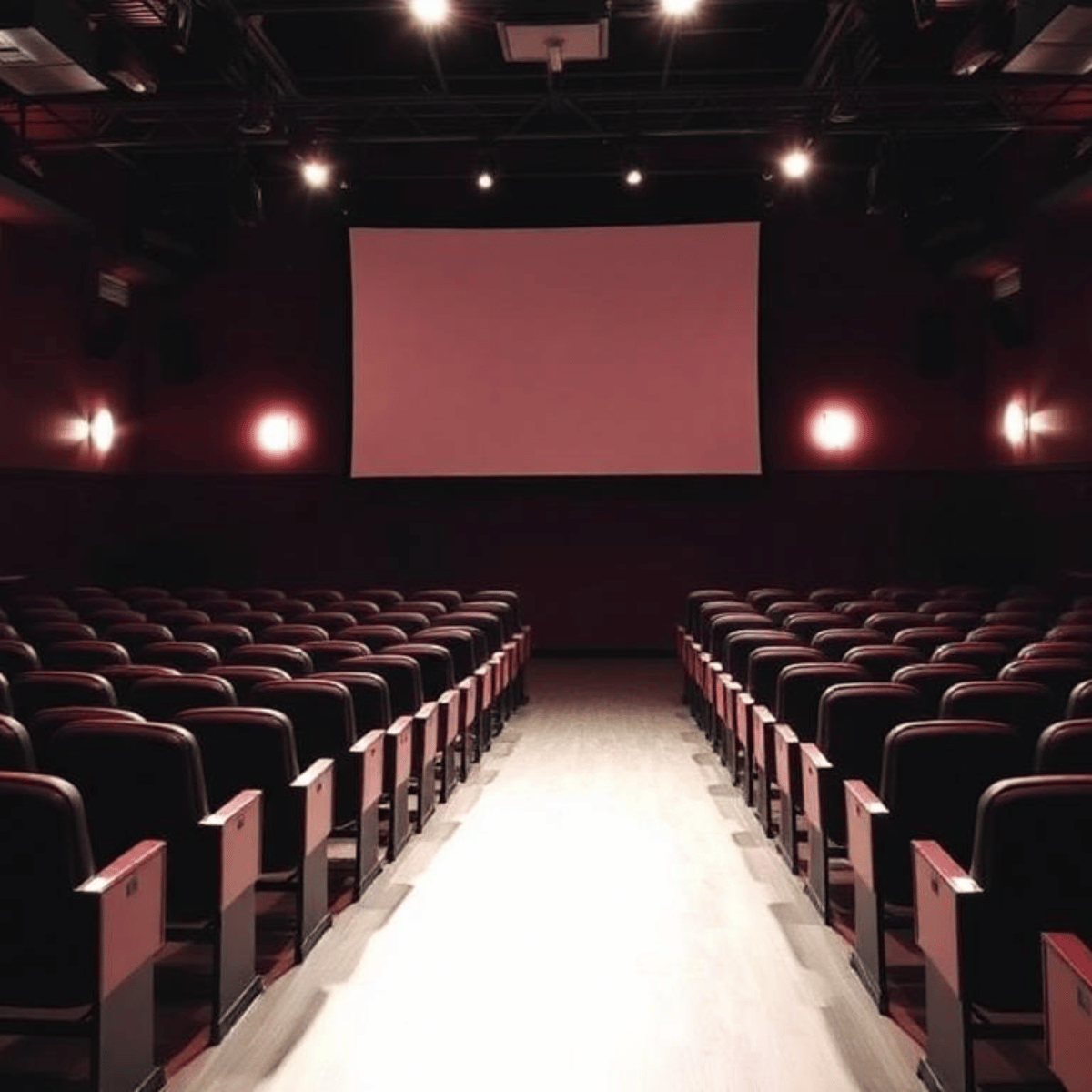 Espacio moderno con pantallas LED y asientos futuristas